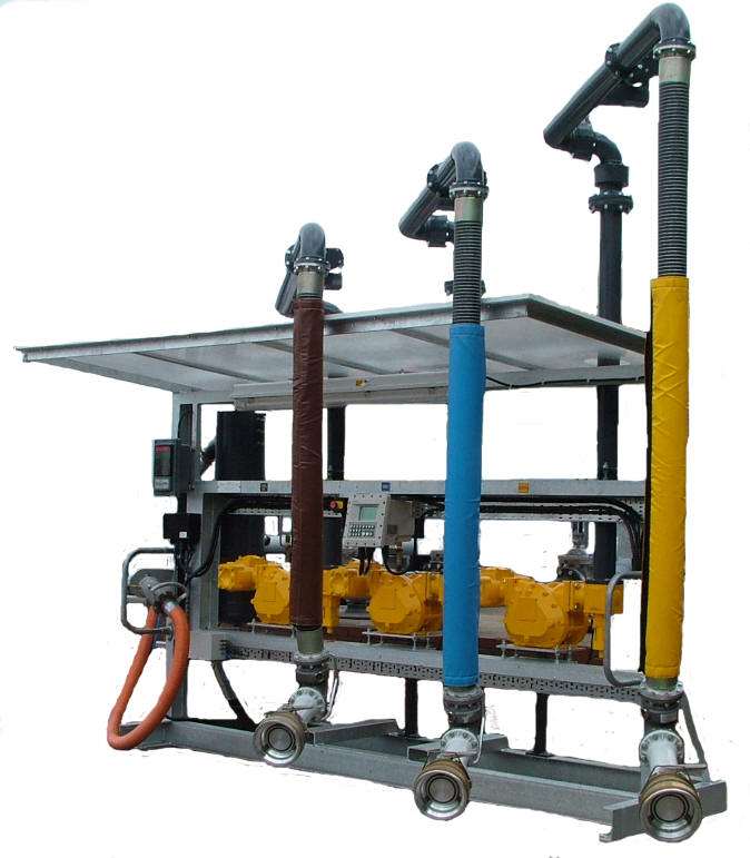 新疆阿克蘇客戶采購(gòu)的一批AL2402汽柴油裝車用汽車下裝鶴管（甲醇鶴管）已投入使用中(1)